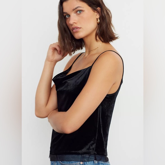 Anthropologie Maeve Halsey Velvet Cowl Neck  Camisole Tank Top Size L - Picture 1 of 13
